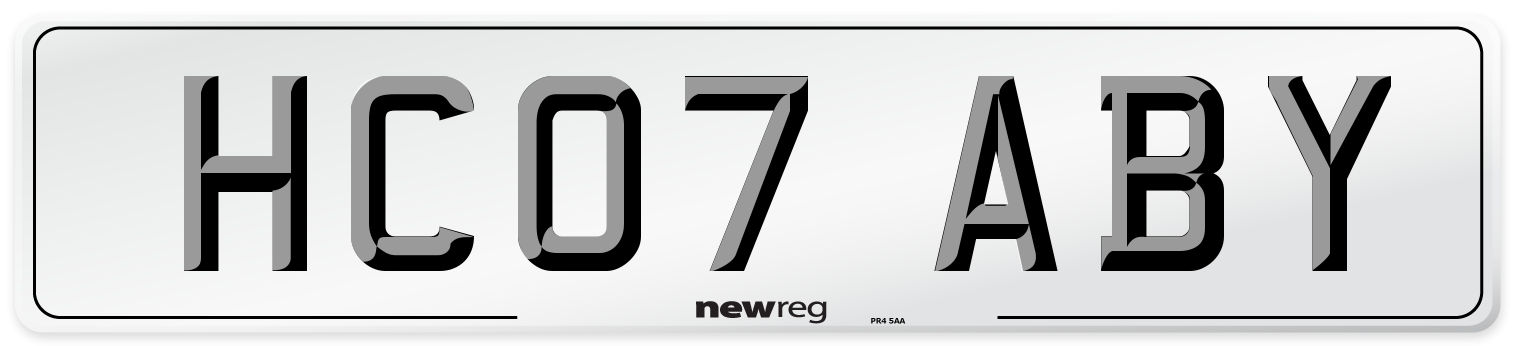 HC07 ABY Number Plate from New Reg